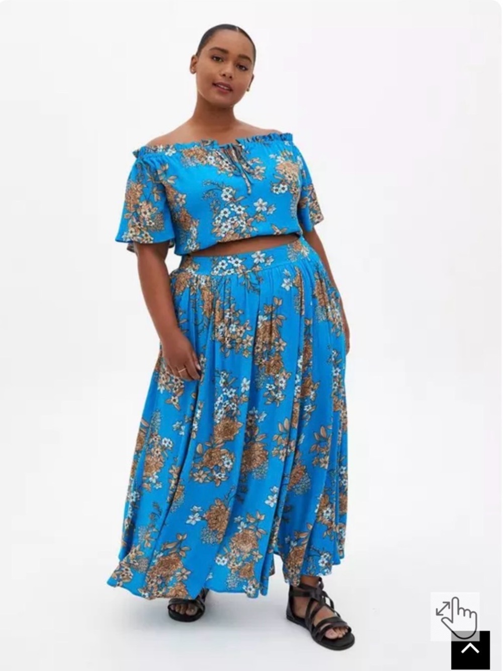 Torrid size 3 Blue Floral Maxi Skirt - Women's Flowing Skirt